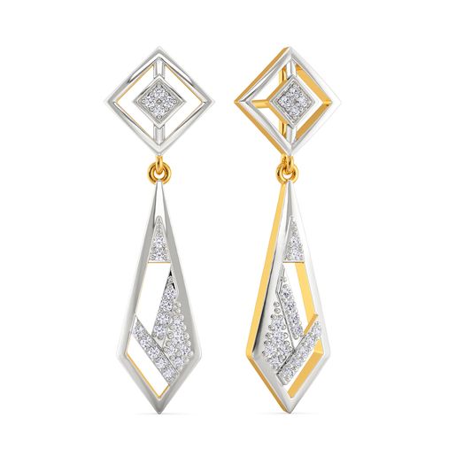 Strap Staple Diamond Earrings