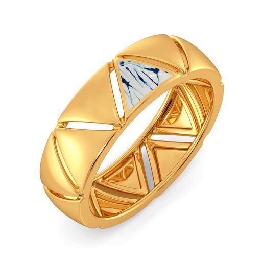 Blue Shibori Gold Rings