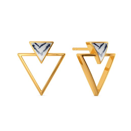 Hippie Blues Gold Earrings
