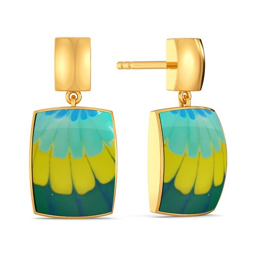 Shades of Shibori Gold Earrings