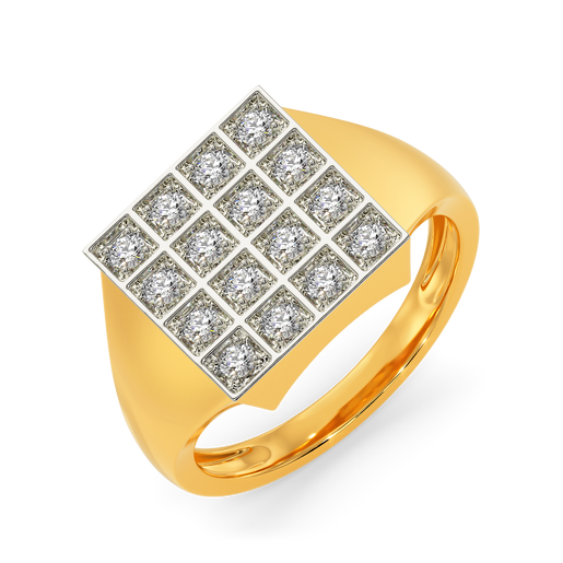 Checkered Charm  Diamond Rings For Men