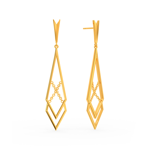 String Reviled Gold Earrings