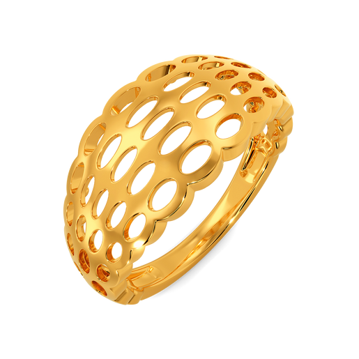 Sheer Knit Gold Rings