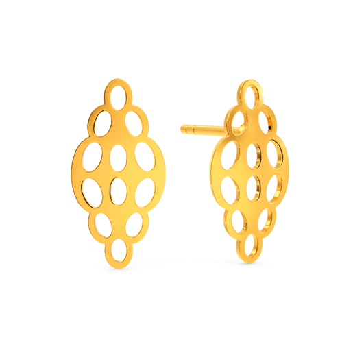 Sheer Knit Gold Earrings