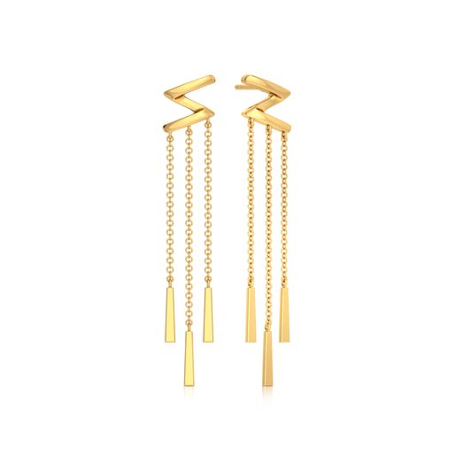 Exaggerated Drama  Gold Earrings