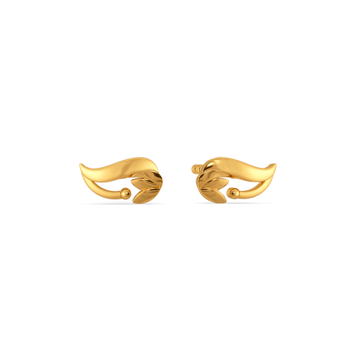 Leafglow Studs Gold Earrings