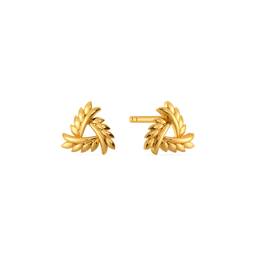 Botani-Edge Studs Gold Earrings