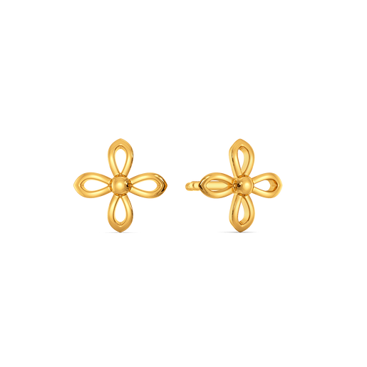 Twilight Bloom Studs Gold Earrings