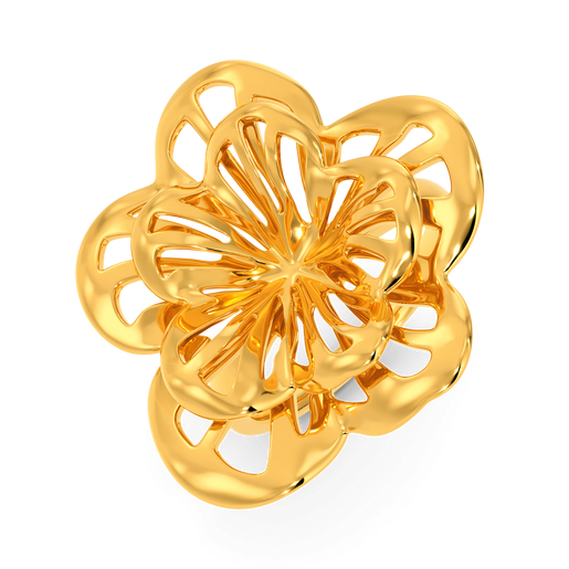 Wild Flower Mesh Gold Rings