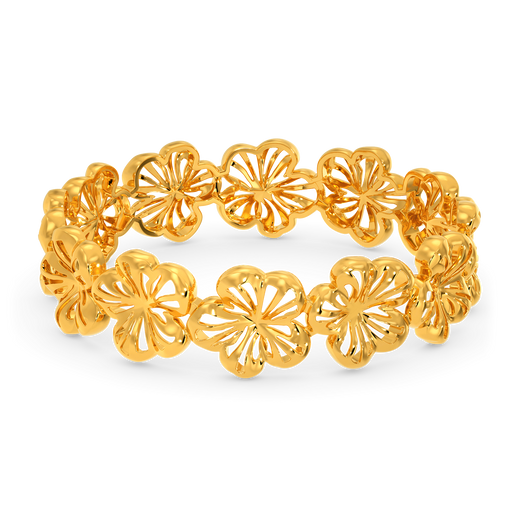Wild Flower Mesh Gold Bangles