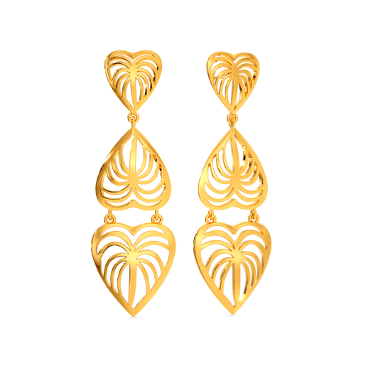 Tropical Saga Gold Earrings