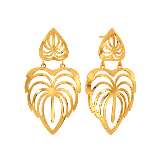 Heart Of The Flora Gold Earrings