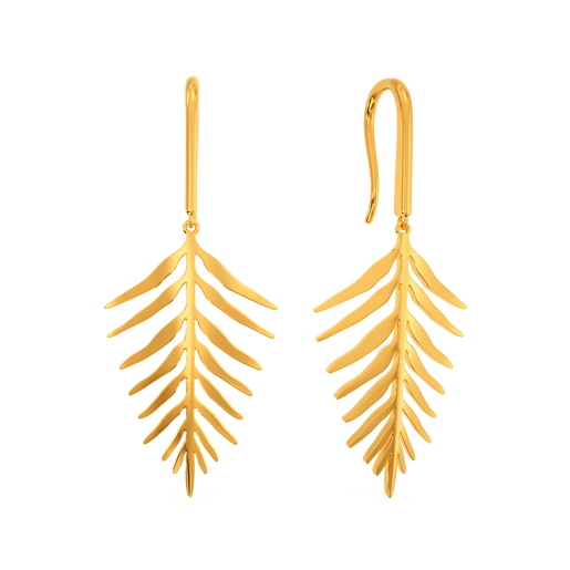 Dramatic Leaves Gold Earrings