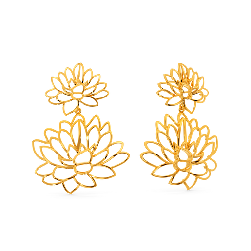 Just Like The Lotus Gold Earrings