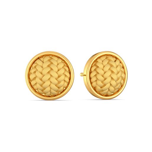 The Herringbone Gold Earrings