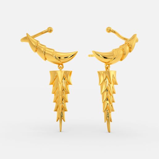 Twill Texture Gold Earrings