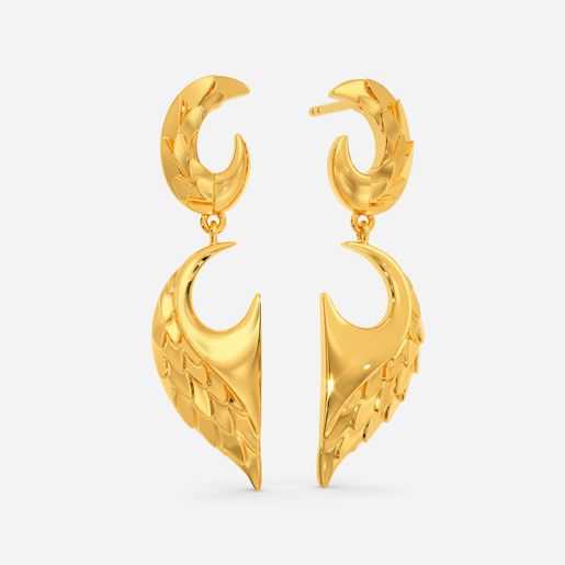 Winged Serpent Gold Earrings