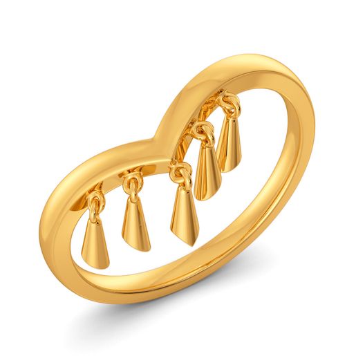 Twin Tassels Gold Rings