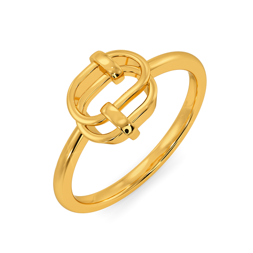 Clasped Charm Gold Rings