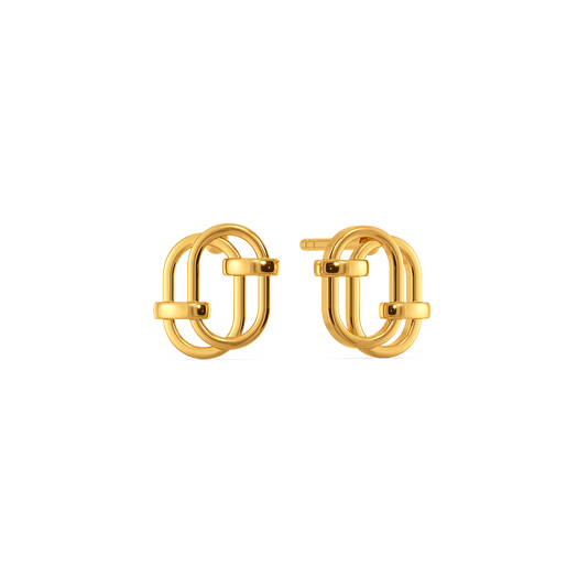 Clasped Charm Gold Earrings