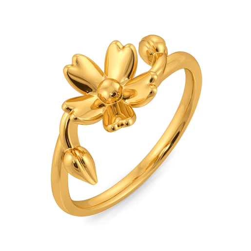 Floral Zest Gold Rings