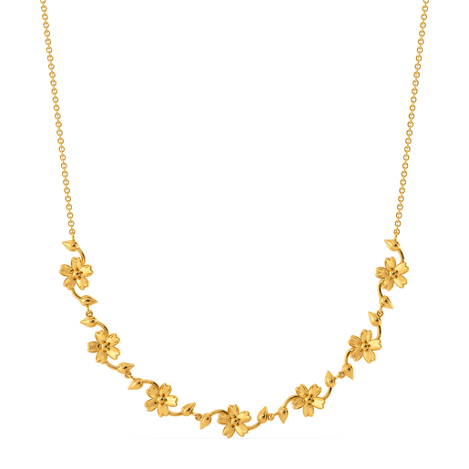 Floral Zest Gold Necklaces