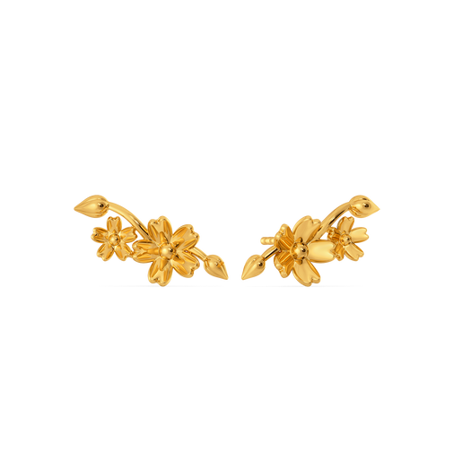 Floral Zest Gold Earrings