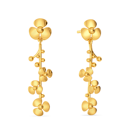 Fall Hued Florals  Gold Earrings