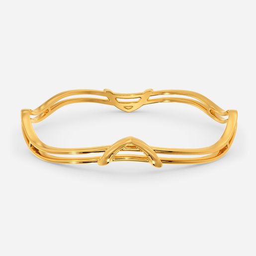 Flows In Waves Gold Bangles