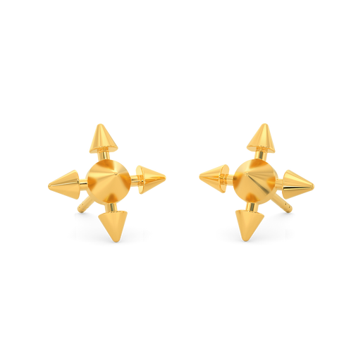 Rusty Spikes Gold Earrings