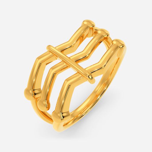 Glitch In Time Gold Rings