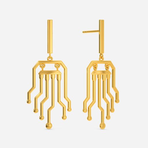 Multiple Dimensions Gold Earrings