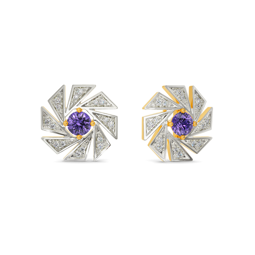 Purple Maze Diamond Earrings