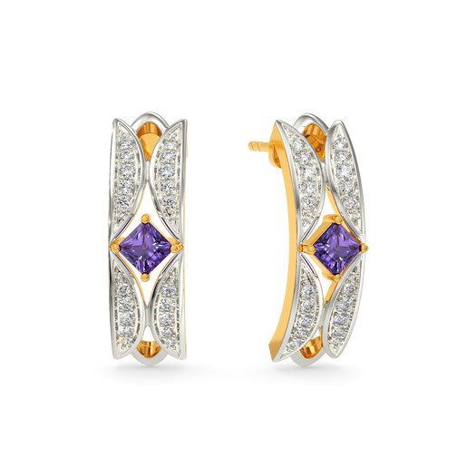 Purple Blaze Diamond Earrings