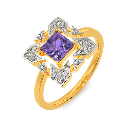 Eccentric Purple Diamond Rings