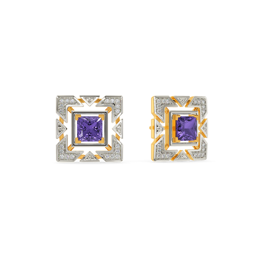 Eccentric Purple Diamond Earrings