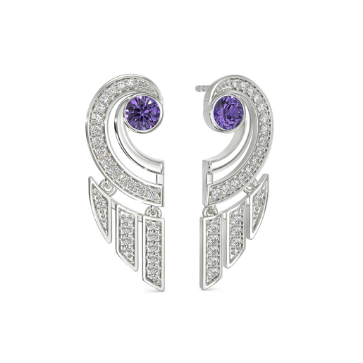 Captivating Purple Diamond Earrings