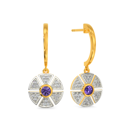 Purple World Diamond Earrings