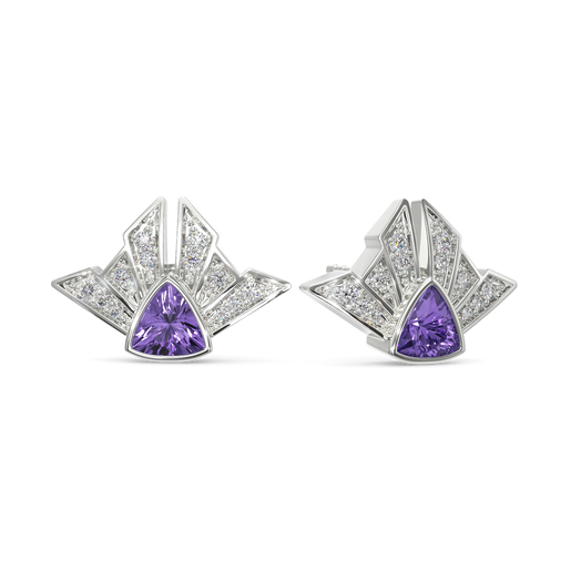 Glow Of Amethyst Diamond Earrings