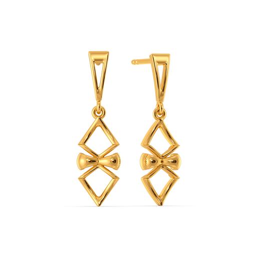 Opaline Bow Gold Earrings