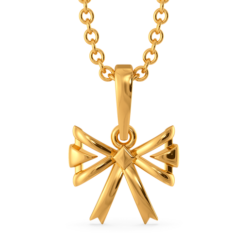 Charmed in Ribbons Gold Pendants