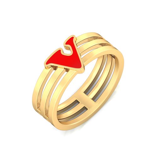 V for victory Gold Rings