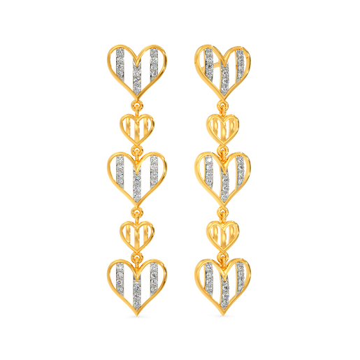 Heart Lace Diamond Earrings