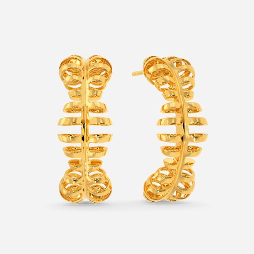 Contour Puffs Gold Earrings