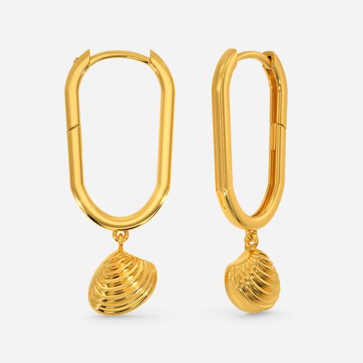 Classy Shells Gold Earrings