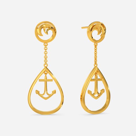 Exquisite Waves Gold Earrings