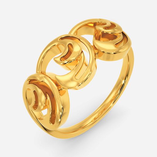 Exquisite Waves Gold Rings