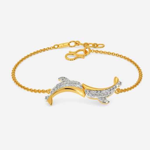 Swirl with Dolphins Diamond Bracelets