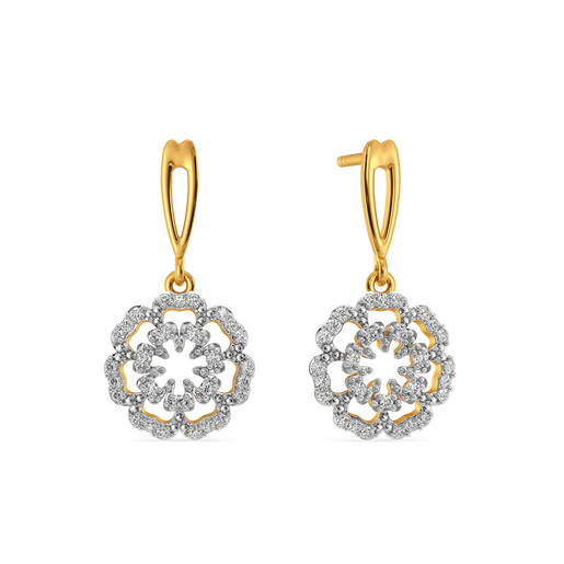Floral Mode Diamond Earrings