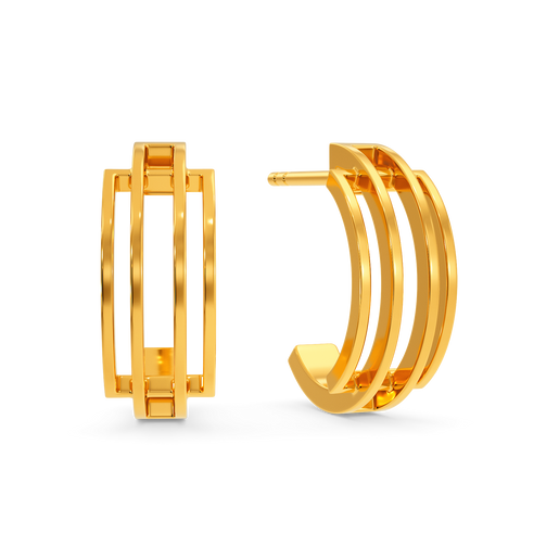 Layers of Quirk Gold Earrings